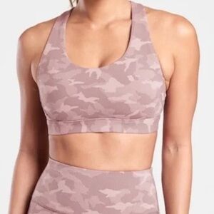 Athleta Ultimate Mauve racerback Camo Sports Bra
